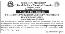 Notice of Bid Addendum
